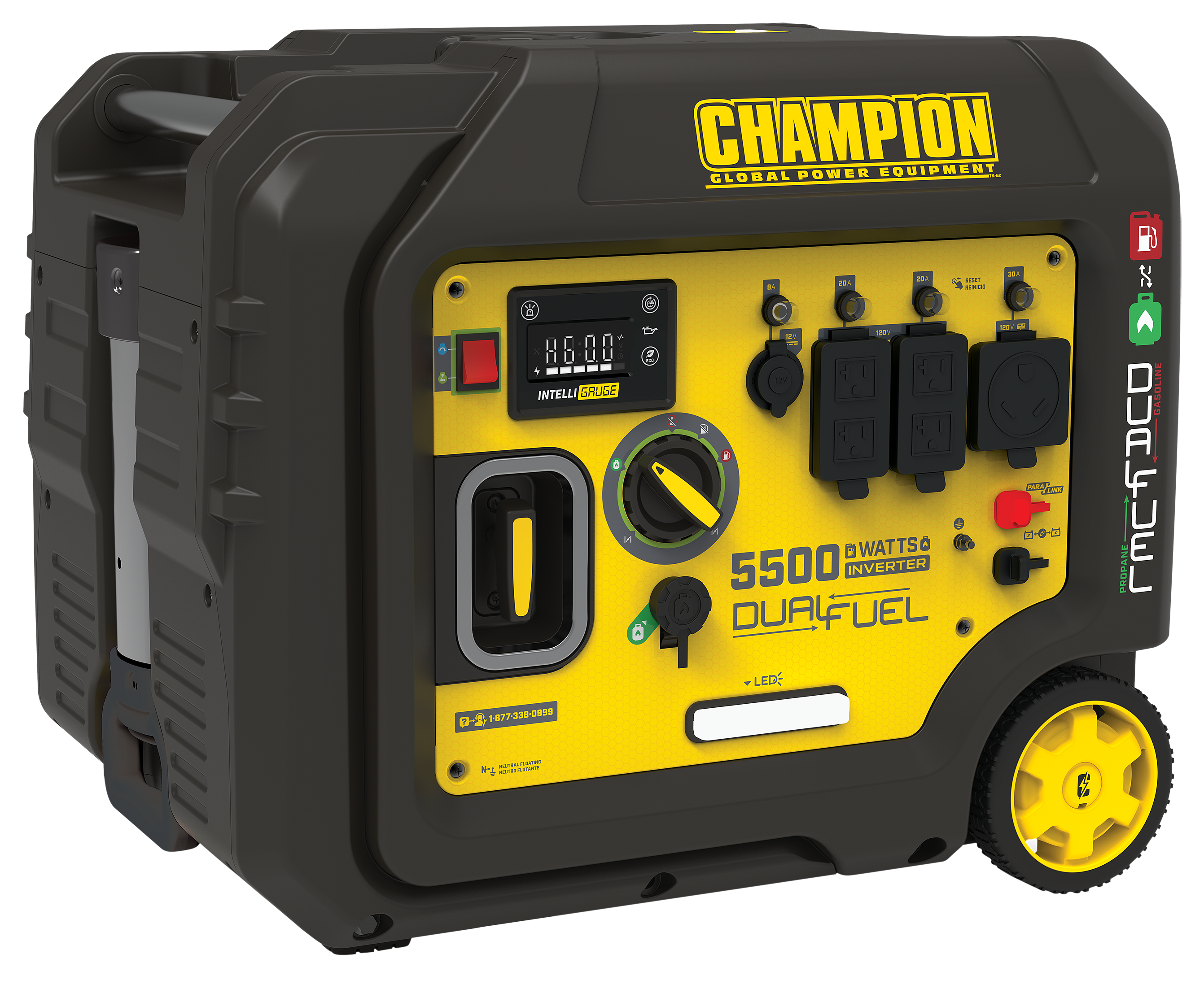 Champion 5,500W/4,000W Dual Fuel Inverter Generator with Electric Start ...